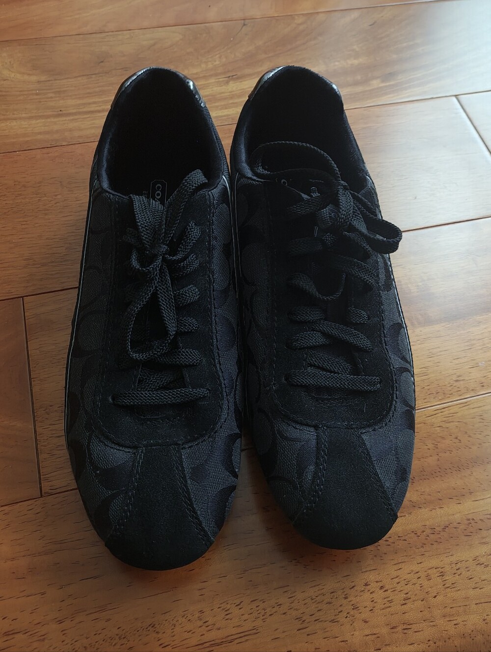 Coach Women's Black Signature Panel Low-Top Sneakers